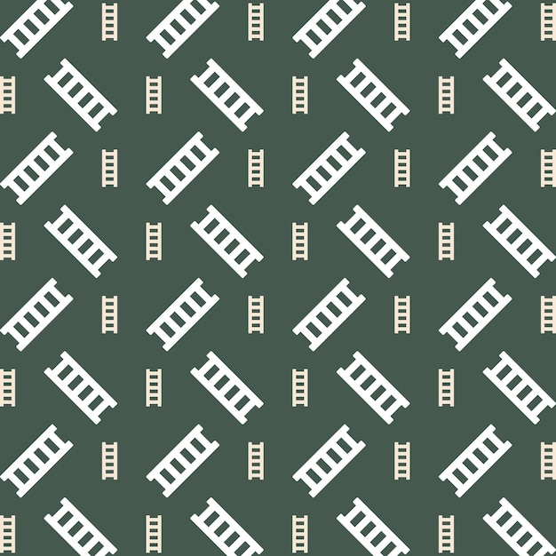 ladder icon vector illustration repeating trendy cute pattern colorful green background