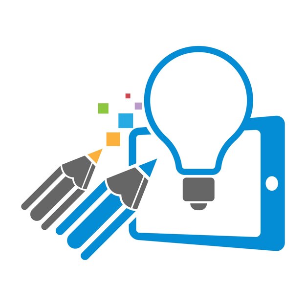 Lamp education icon logo design