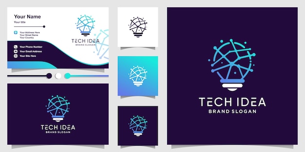 lamp idea logo with creative technology style