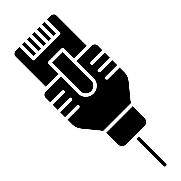 LAN Glyph Solid Black Illustration
