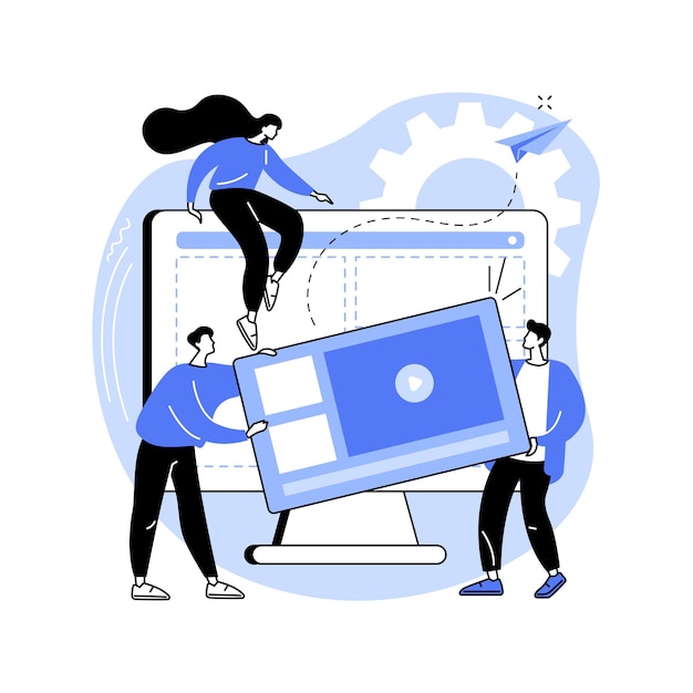 Landing page development abstract concept vector illustration