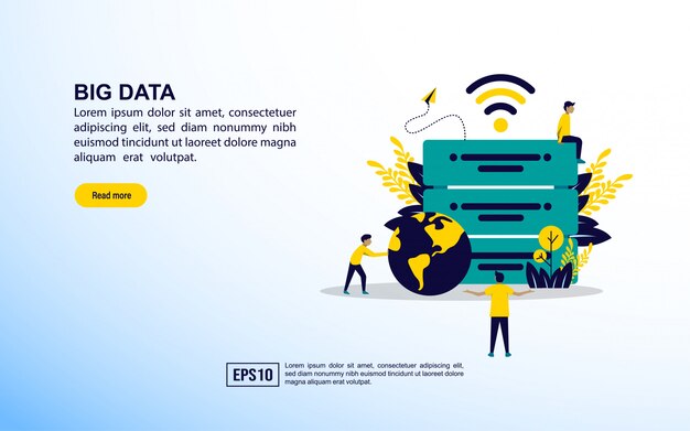 Landing page template. Big data