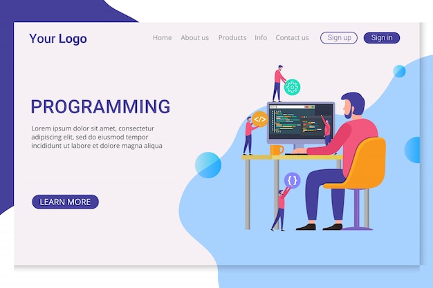 Landing page template programming