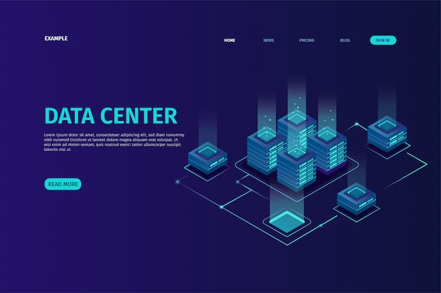 Landing page template with data visual concept