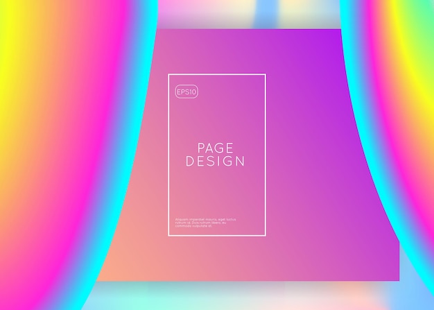 Landing page Vivid gradient mesh Holographic 3d backdrop with modern trendy blend Neon ui app layout Landing page with liquid dynamic elements and fluid shapes
