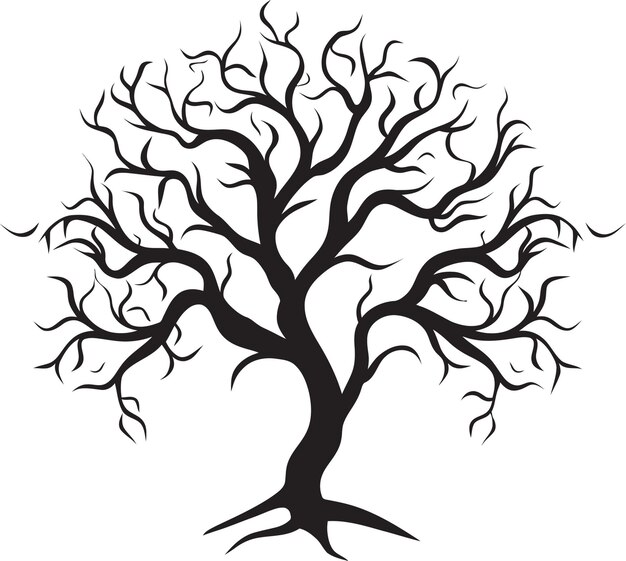Languid Lines Emblem of Lifeless Tree Limb Crisp Craftsmanship Symbolic Logo of Dry Branch