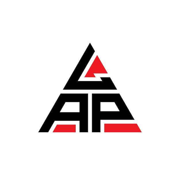 LAP triangle letter logo design with triangle shape LAP triangle logo design monogram LAP triangle vector logo template with red color LAP triangular logo Simple Elegant and Luxurious Logo