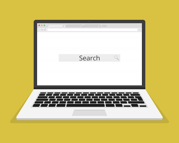 laptop and open blank browser