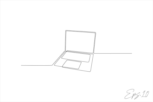 laptop continuous line