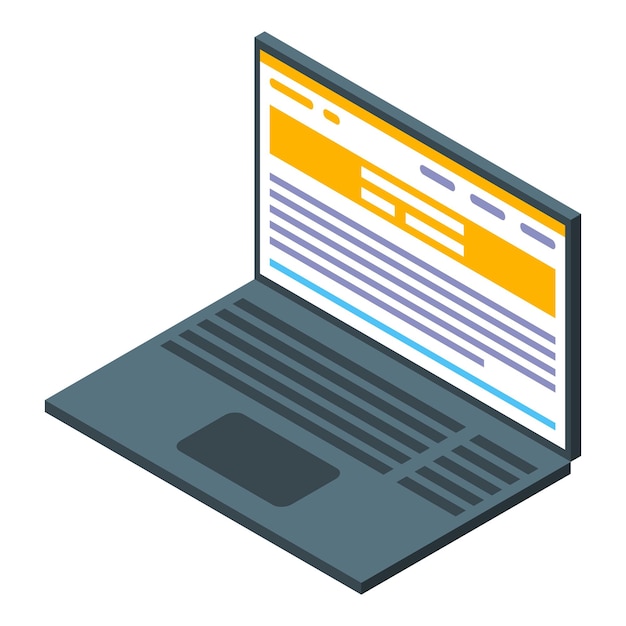 Laptop icon Isometric of laptop vector icon for web design isolated on white background