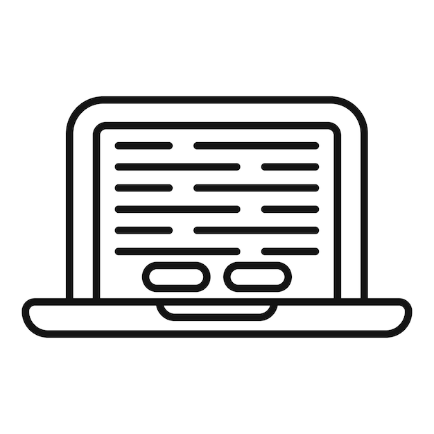 Laptop law online service icon outline vector Disclaimer reading