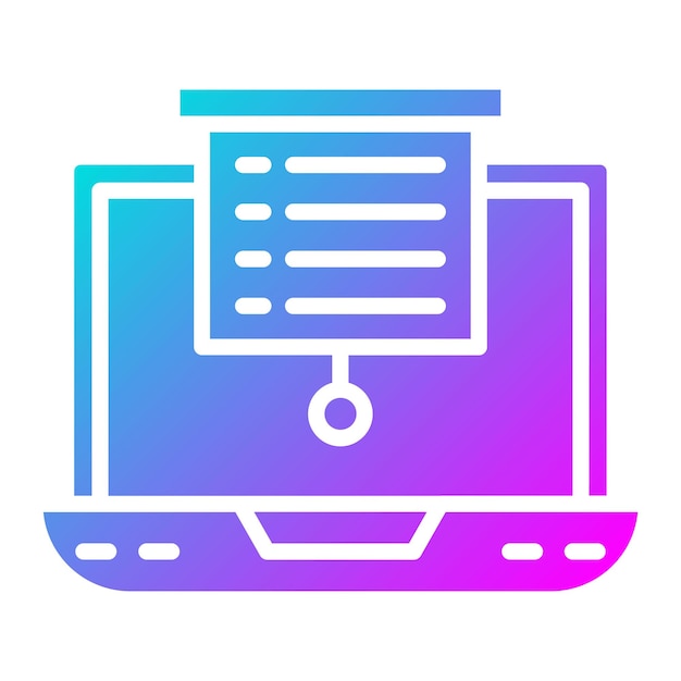 Laptop Presentation Vector Illustration Style