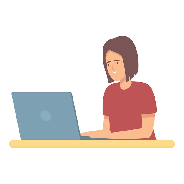 laptop programming icon cartoon vector computer technology school classroom