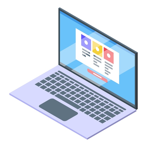 Laptop subscription icon Isometric of laptop subscription vector icon for web design isolated on white background