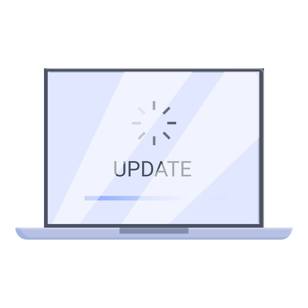 Laptop updating system software with progress bar displayed