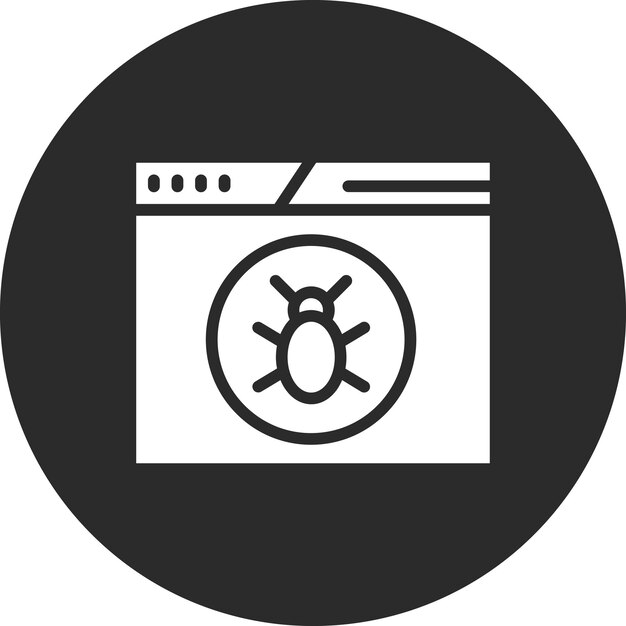 Laptop Virus vector icon illustration of Cyber Security iconset