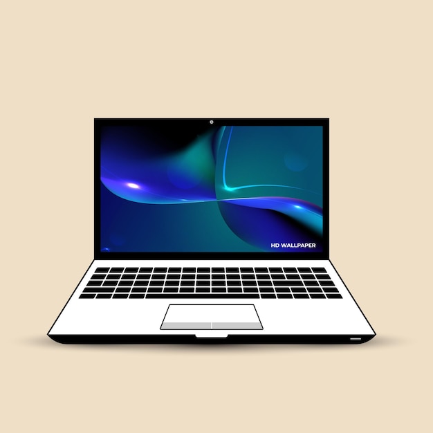 laptop whit hd wallpaper design