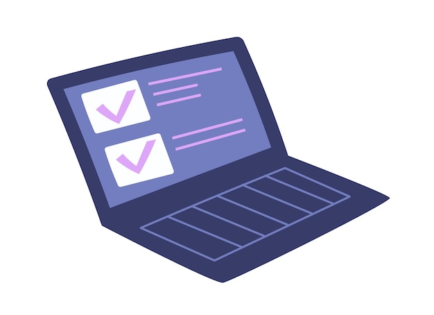 Laptop with questionnaire