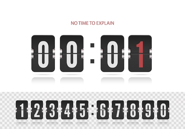 Last chance concept Retro score board clock Vintage flip clock time counter vector Scoreboard countdown number font