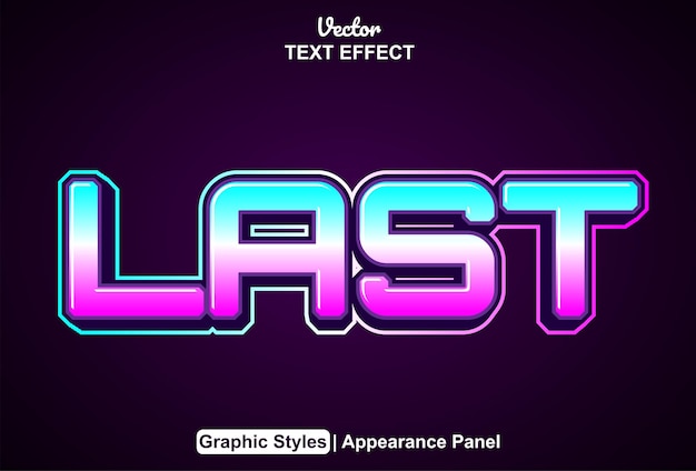 last text effect with graphic style and editable