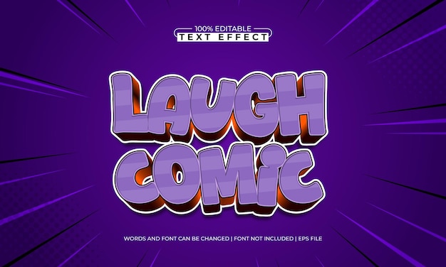 laugh comic editable text effect with a comic and kids text style
