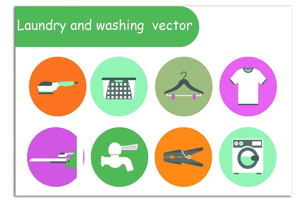 Laundry and washing vector