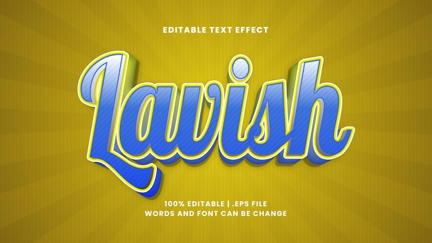 lavish editable text effect in simple and retro text style