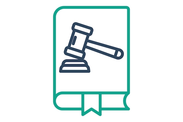 Law book line icon