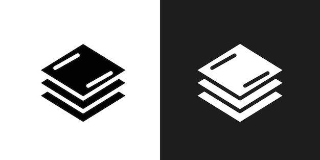Layers icon logo set vector