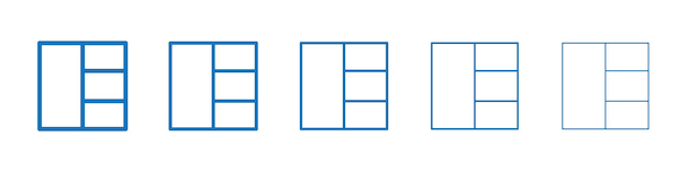 Layout icon Symbol collection thin outline set