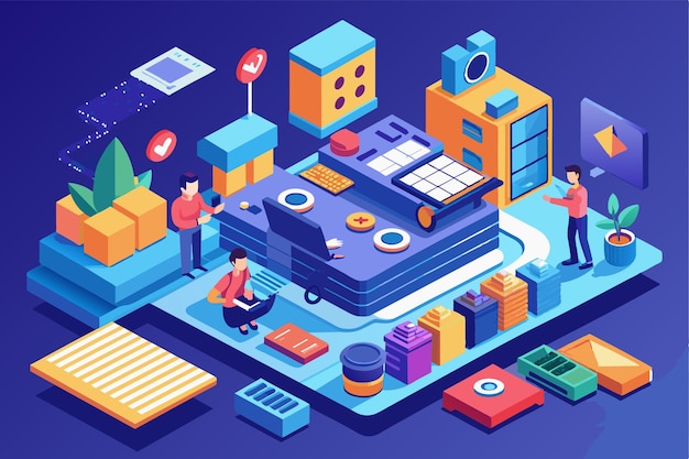 Learn how to design a customizable isometric workspace with engaging visuals and interactive elements Video tutorial Customizable Isometric Illustration