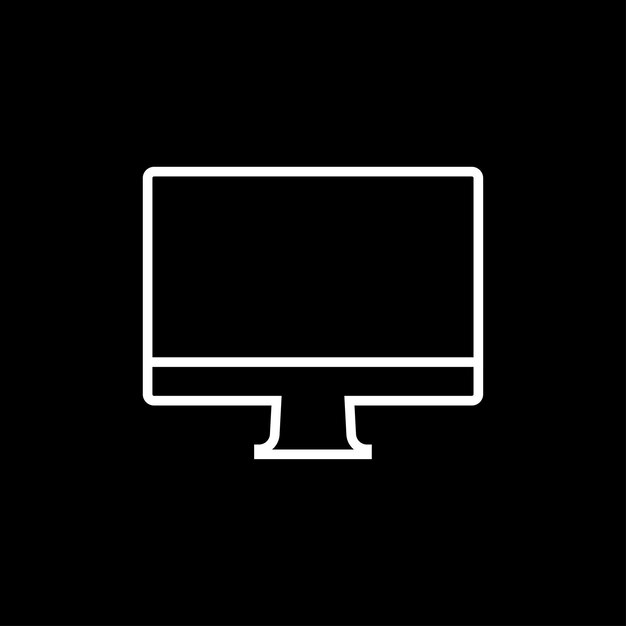 LED monitor icon Vector linear sign symbol logo of TV set for mobile concept and web design