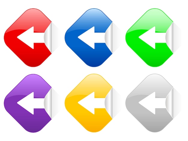 Left arrow square stickers