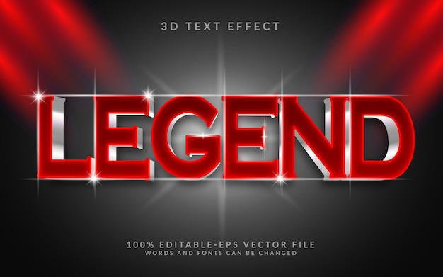 Legend 3D Text Effect Fully Editable Illustrator to Vector