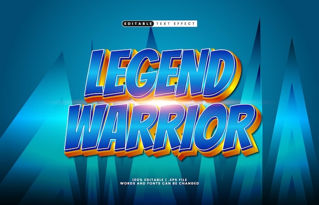 legend warrior editable text effect with a super and brave text effect