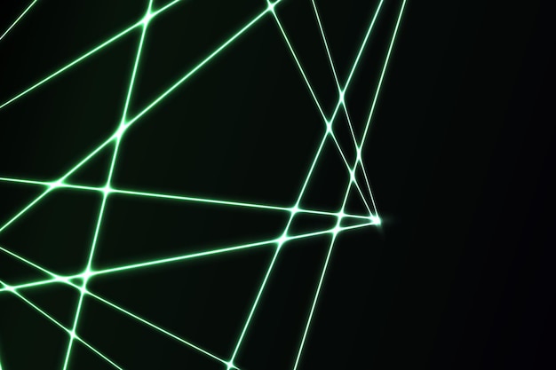 Leikkaavat hehkuvat laser-turvasäteet tummalla taustalla