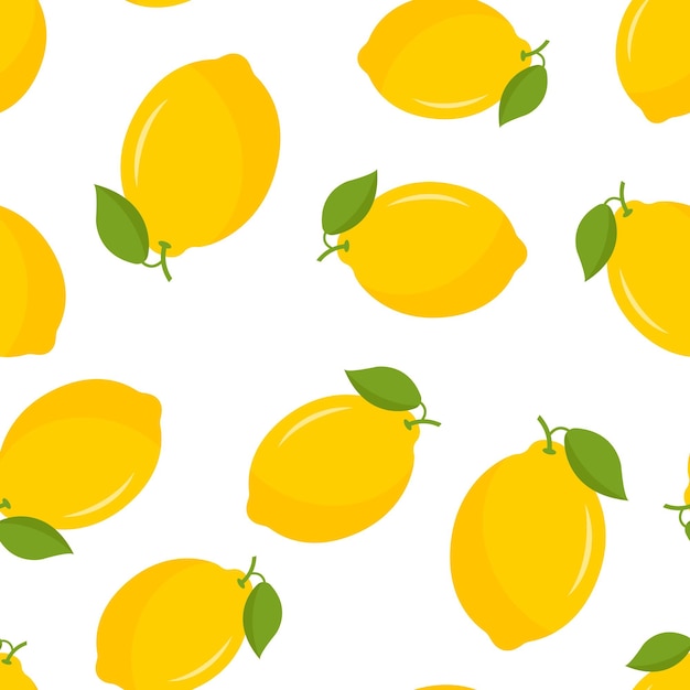 Lemon fruit icon seamless pattern background in flat style Organic fruits vector illustration on isolated background Vitamin C food sign business concept