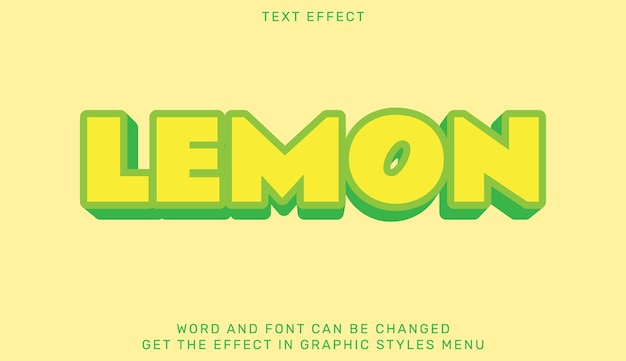 Lemon text effect template in 3d design