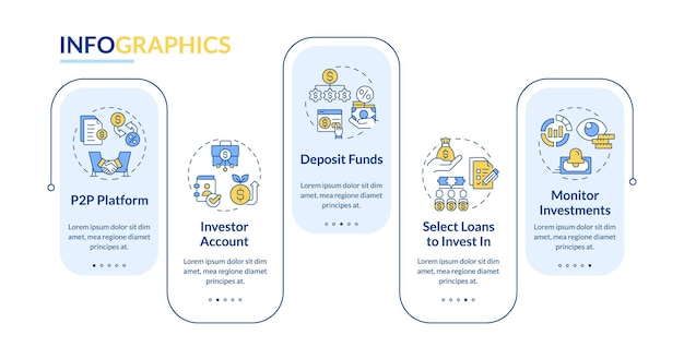 Lending for investors rectangle infographic template