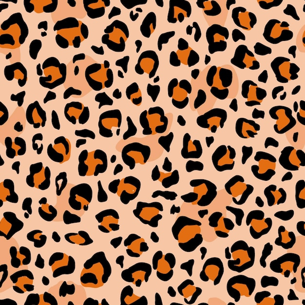 Leopard skin. Seamless pattern with animal print.