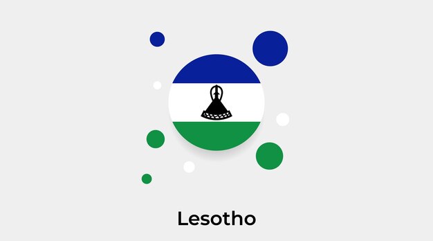 Lesotho flag bubble circle round shape icon vector illustration