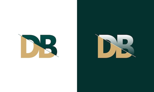 Letter DB and BD cutting and linked logo with Creative monogram logo design