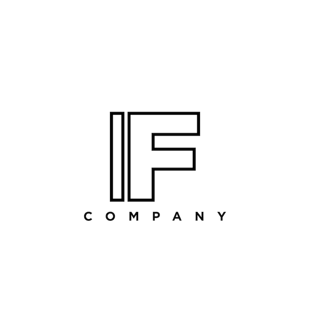 Letter I and F IF logo design template Minimal monogram initial based logotype