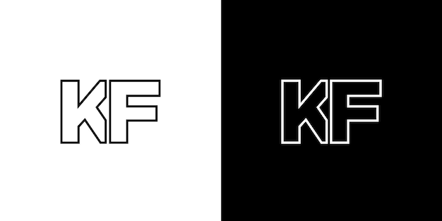 letter k and f kf logo design template minimal monogram initial based logotype