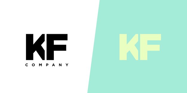 letter k and f kf logo design template minimal monogram initial based logotype