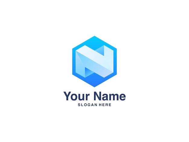 Letter N Alphabet Cube Logo