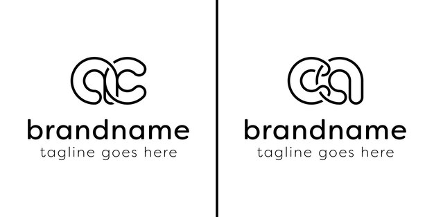 Letters AC and CA Monogram Line Logo suitable for any business with CA or AC initials