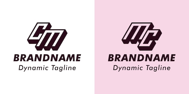 letters cm and mc 3d monogram logo suitable for business with cm or mc initials