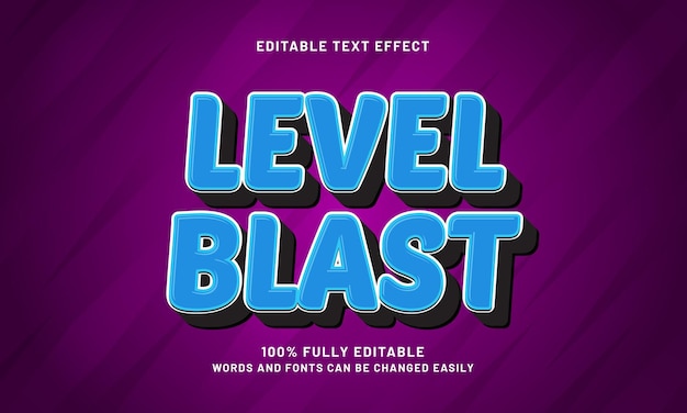 level blast editable text effects with a game and kids theme