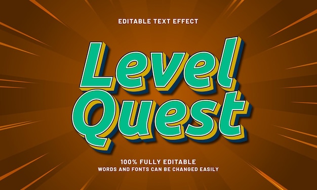 level quest editable text effects with a play and kids theme